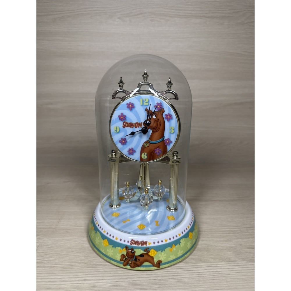 Scooby-Doo Porcelain Anniversary Clock Glass‎ Domed Doesn't Spin Clock Works